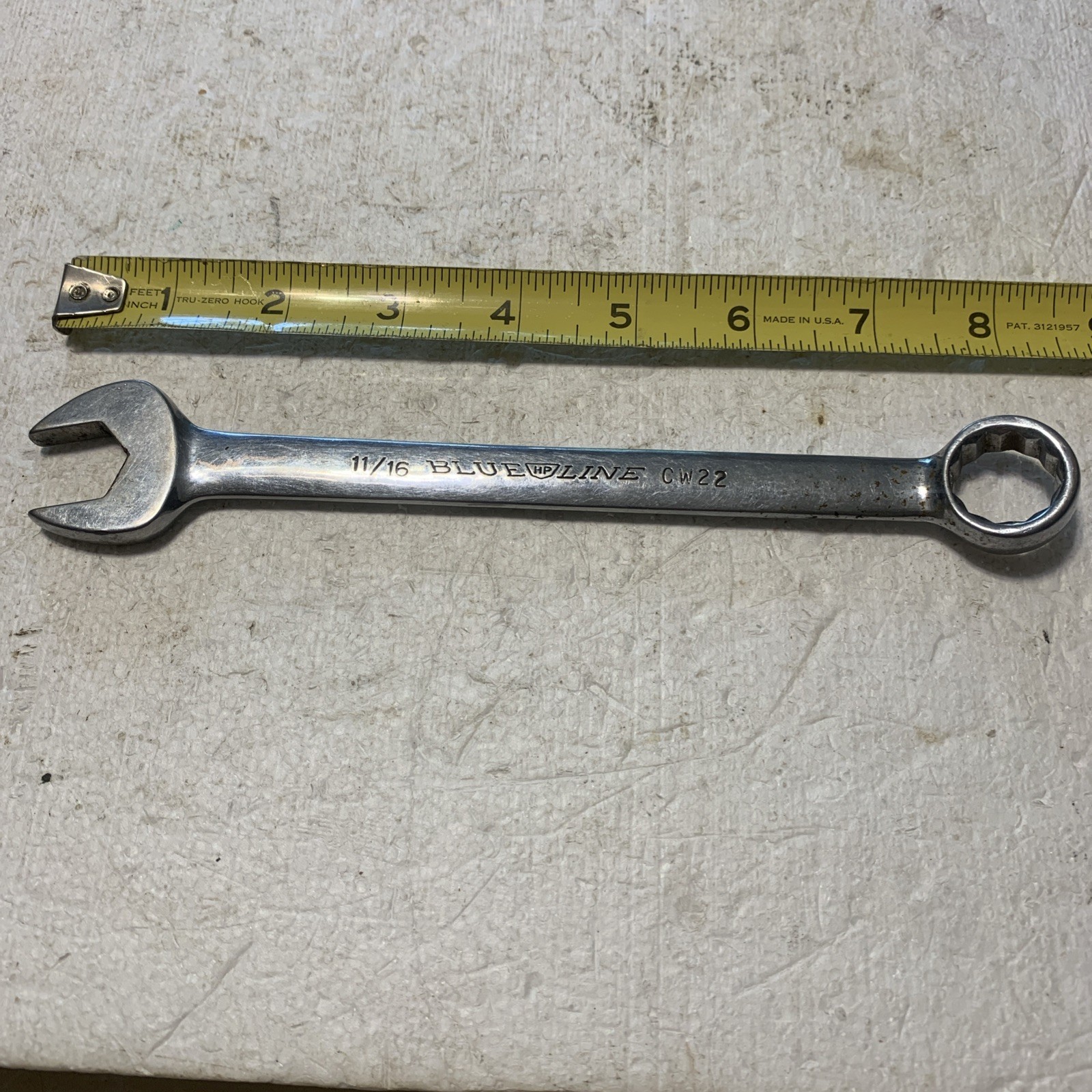 Vintage HP Blue Line 11/16″ Combination Wrench CW22 Chrome 12 Point