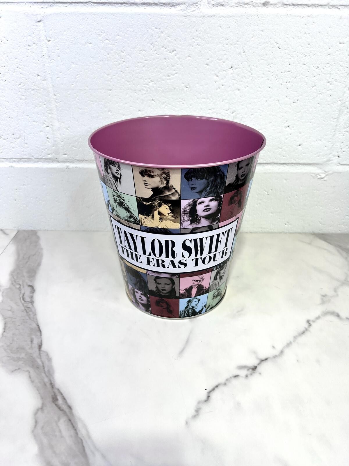 Taylor Swift The Eras Tour Merch 8″ Metal Popcorn Swifties Wastebasket NEW