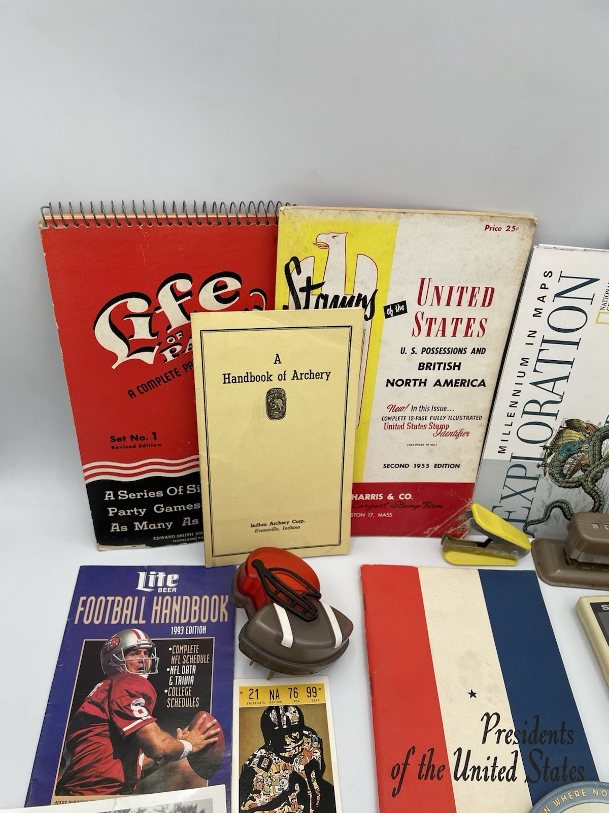 VTG 28pc Mixed Grandpa Lot: Military, USA, Car, Postcards, Photos, Football TG1