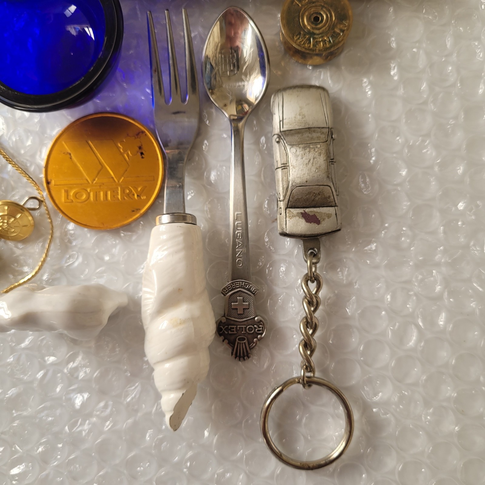 Items Found In Drawer – Lot #1 – Jewelry, Rolex Silver Collectible Spoon & More
