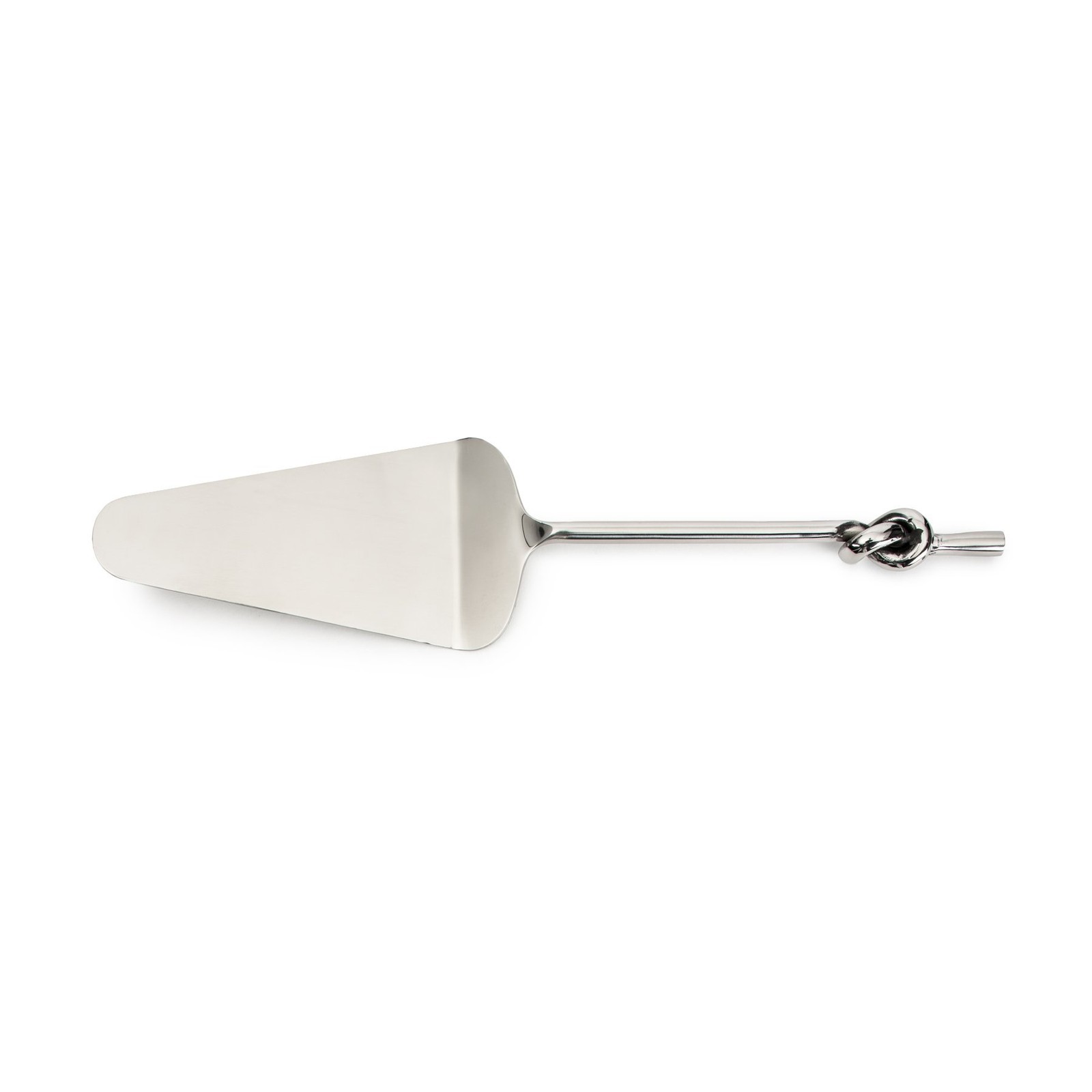 Abbott Collection Silver Cake Server with Knot Handle, 12 inches L