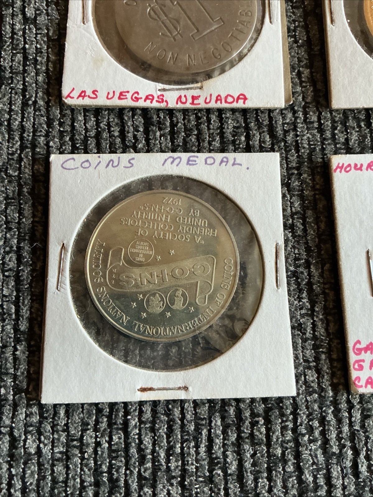 Collectible Junk Drawer Coin Lot 4 LARGE TOKENS VARIOUS