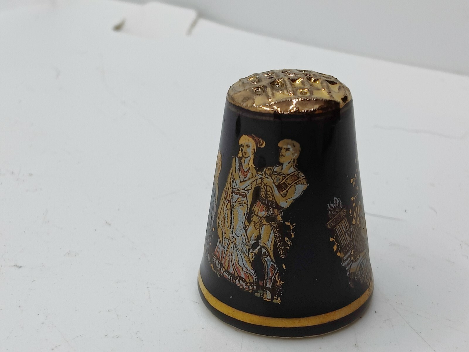 Sewing Thimble Souvenir Roman Greek Scenes Black ThimbleZ100