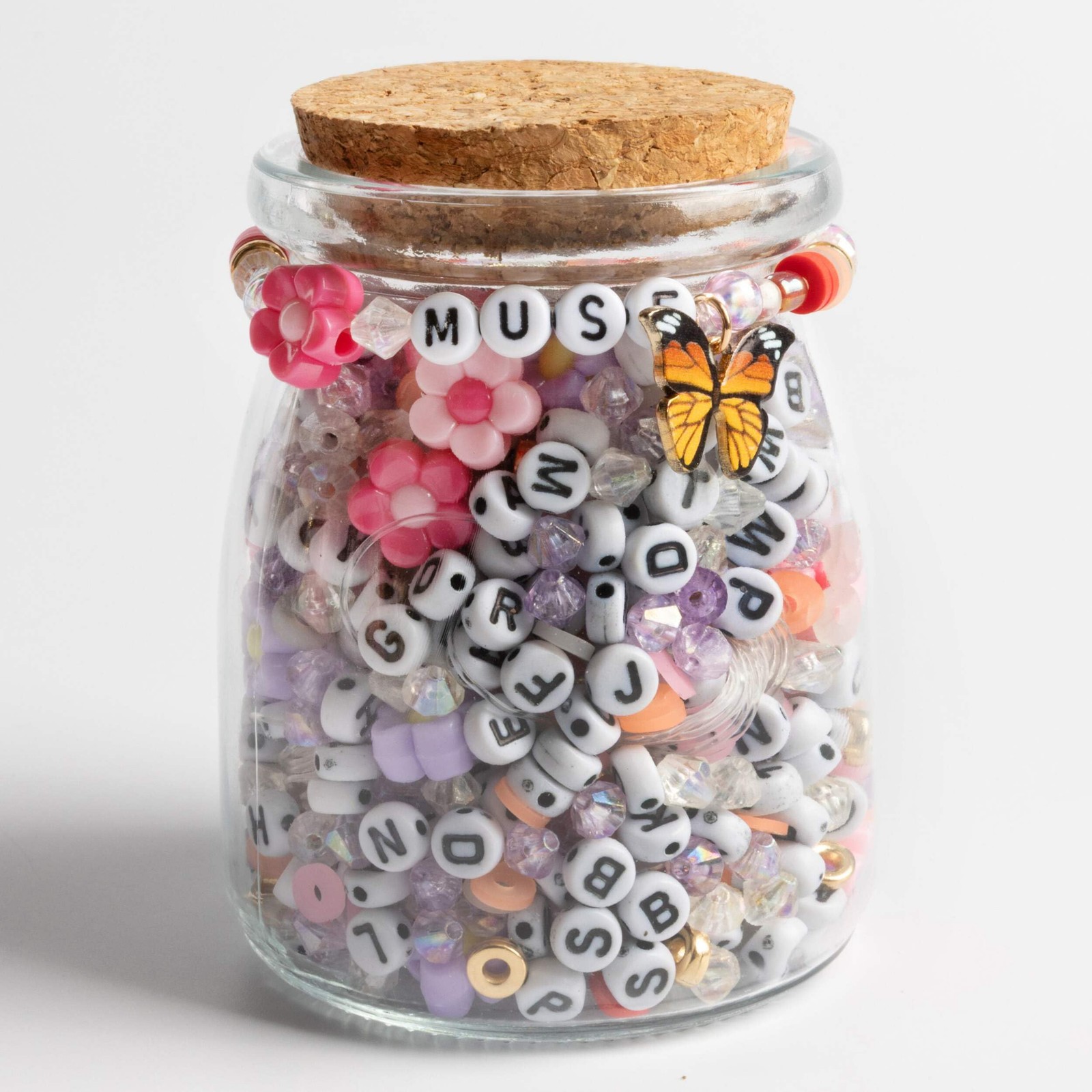 JEWELRY MADE BY ME Muse Butterfly Charm Flower Beads & Pastel Crystals DIY Beads