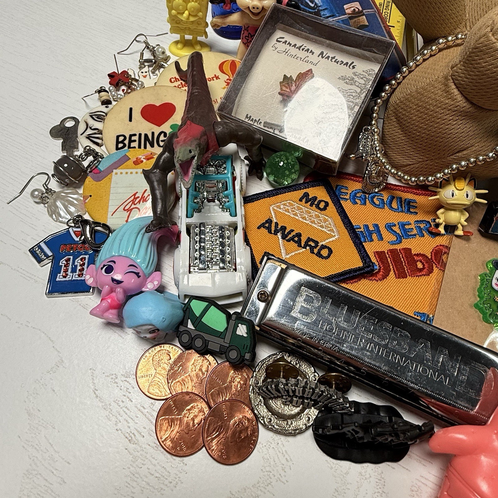 Junk Drawer Mixed Lot Assorted Smalls Toys Trinkets 2.33 Pounds