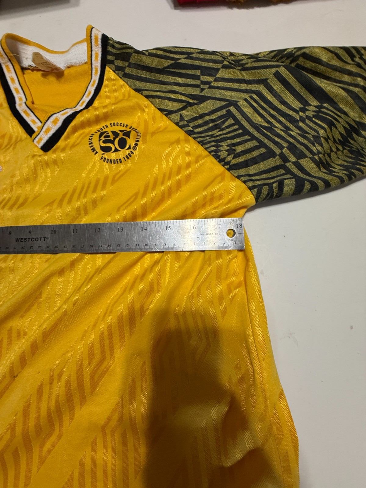 PRE-WORN Vintage Tee Shirt: AYSO Yellow and Green Youth Soccer Jersey