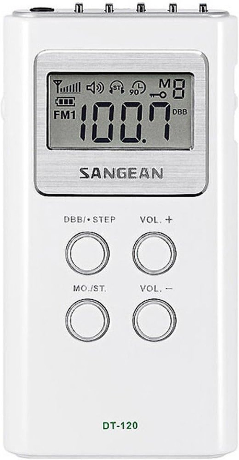 America, Inc. Dt-120-White DT-120 AM/FM Stereo PLL Synthesized Pocket Receiver
