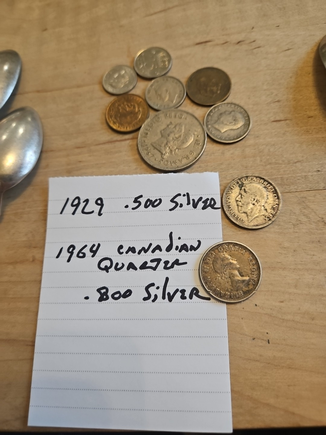 silver plated flatware. Foreign Coins Some Has Silver Content
