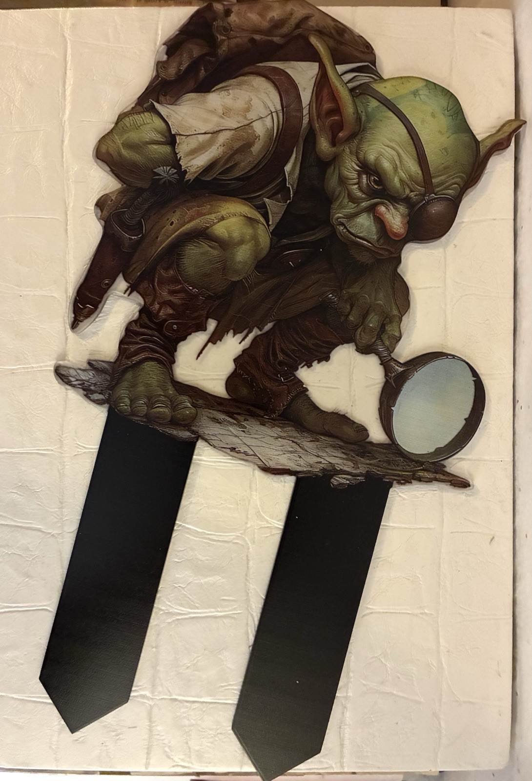 Goblin Garden Stake Chinese Resin Man Figurine Owl Napkin Ring Junk Drawer Lot