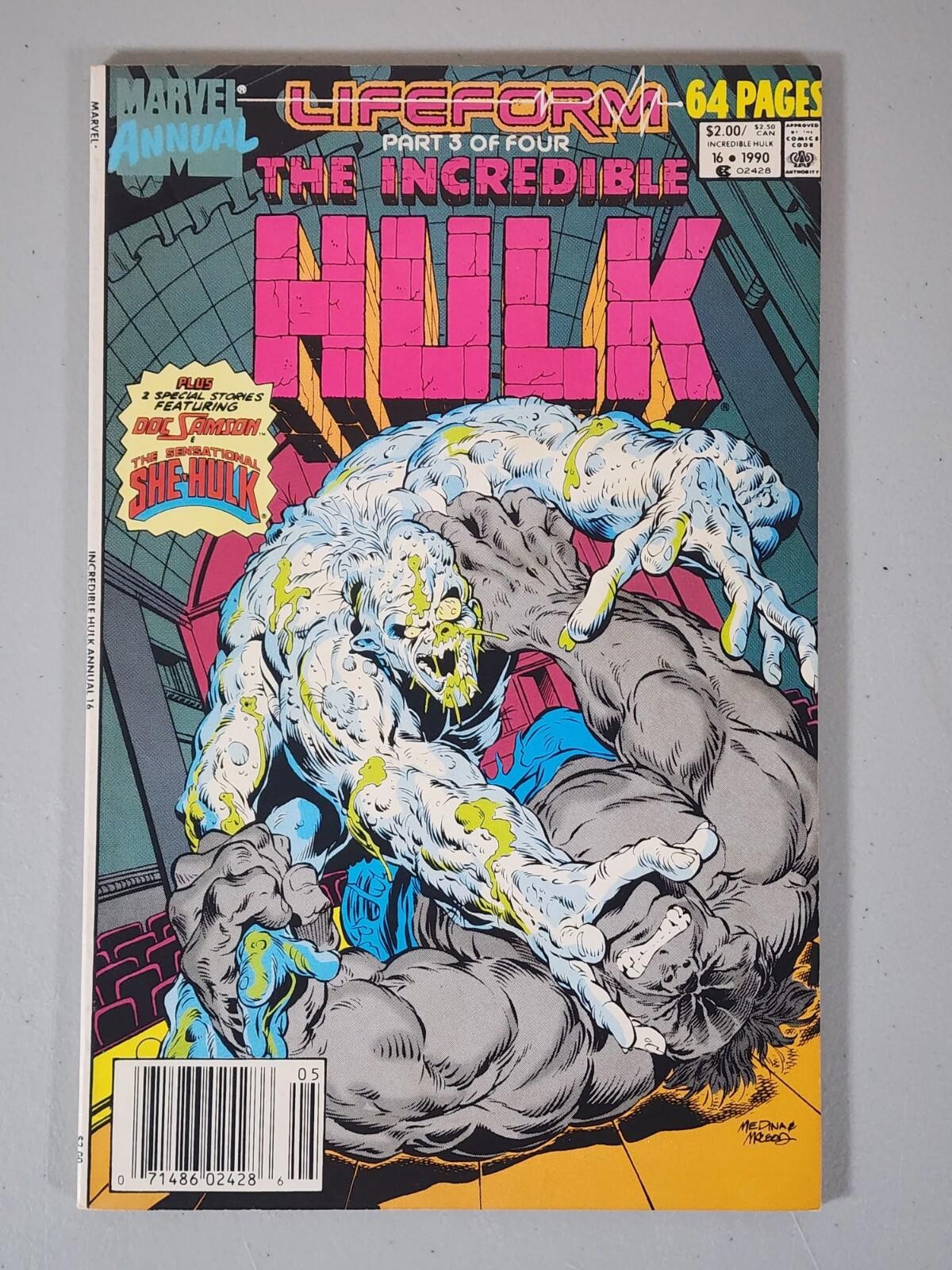Incredible Hulk Annual #16 VF/NM & 19 VF Newsstand Marvel Comics 1990