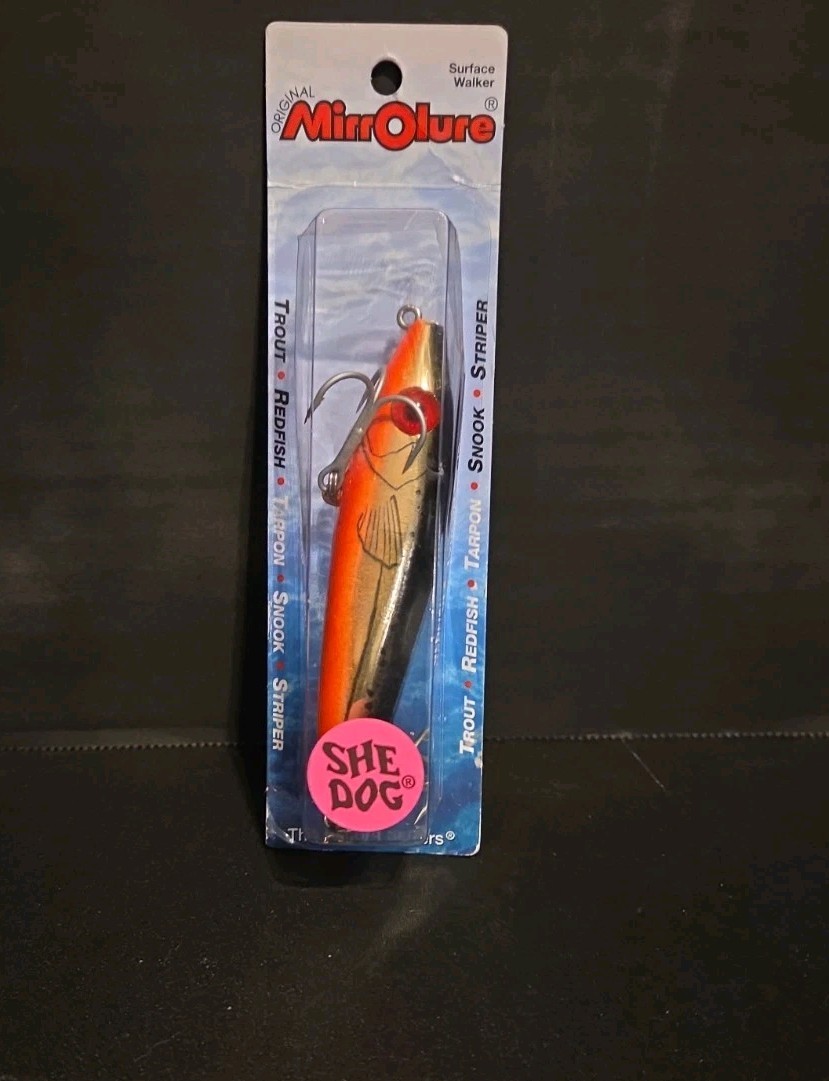 Mirrolure 83MR-GCRBO She Dog Surface Walk Black Bk/Gld/Org 4in 3/4oz