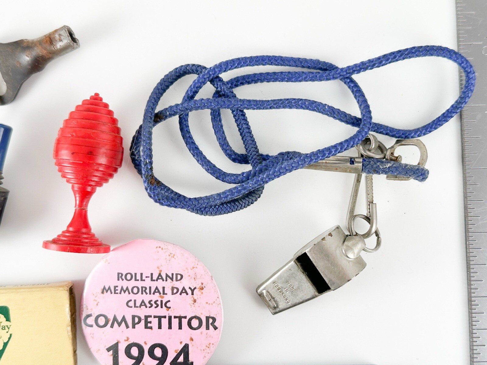 Vintage Junk Drawer Lot Button Matches Whistle Key Game Pieces Car Parts