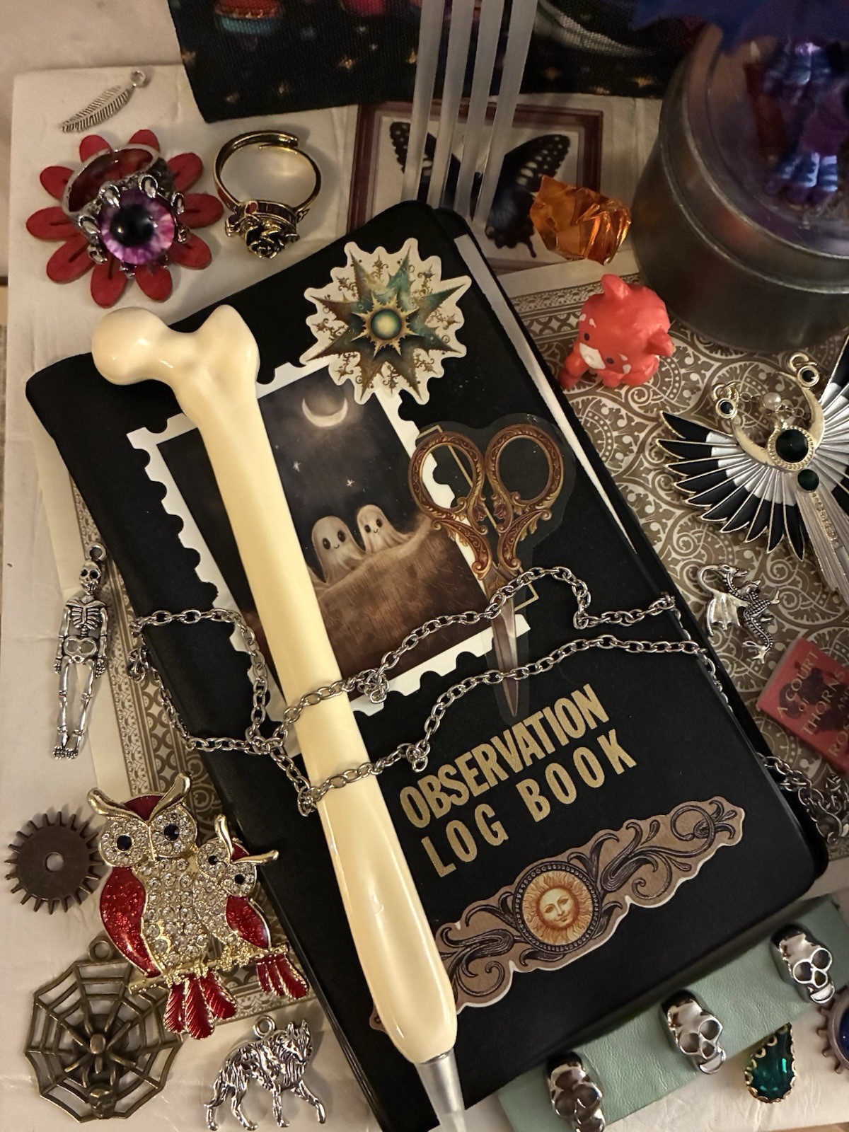 Ghost Log Booklet Goddess Figurine Tarot Pouch Charms Junk Drawer Wicca Art Lot