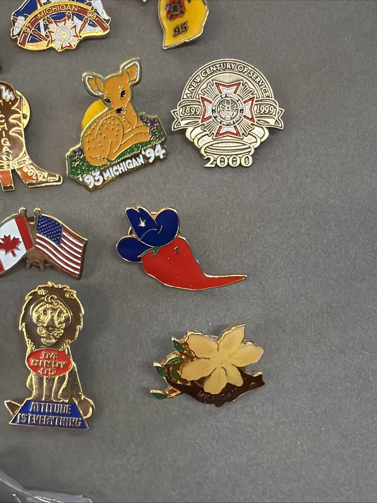 VTG Lapel Pins Lot – Vfw, Michigan, Travel, Flag, Eagle, Conventions #1 ms1