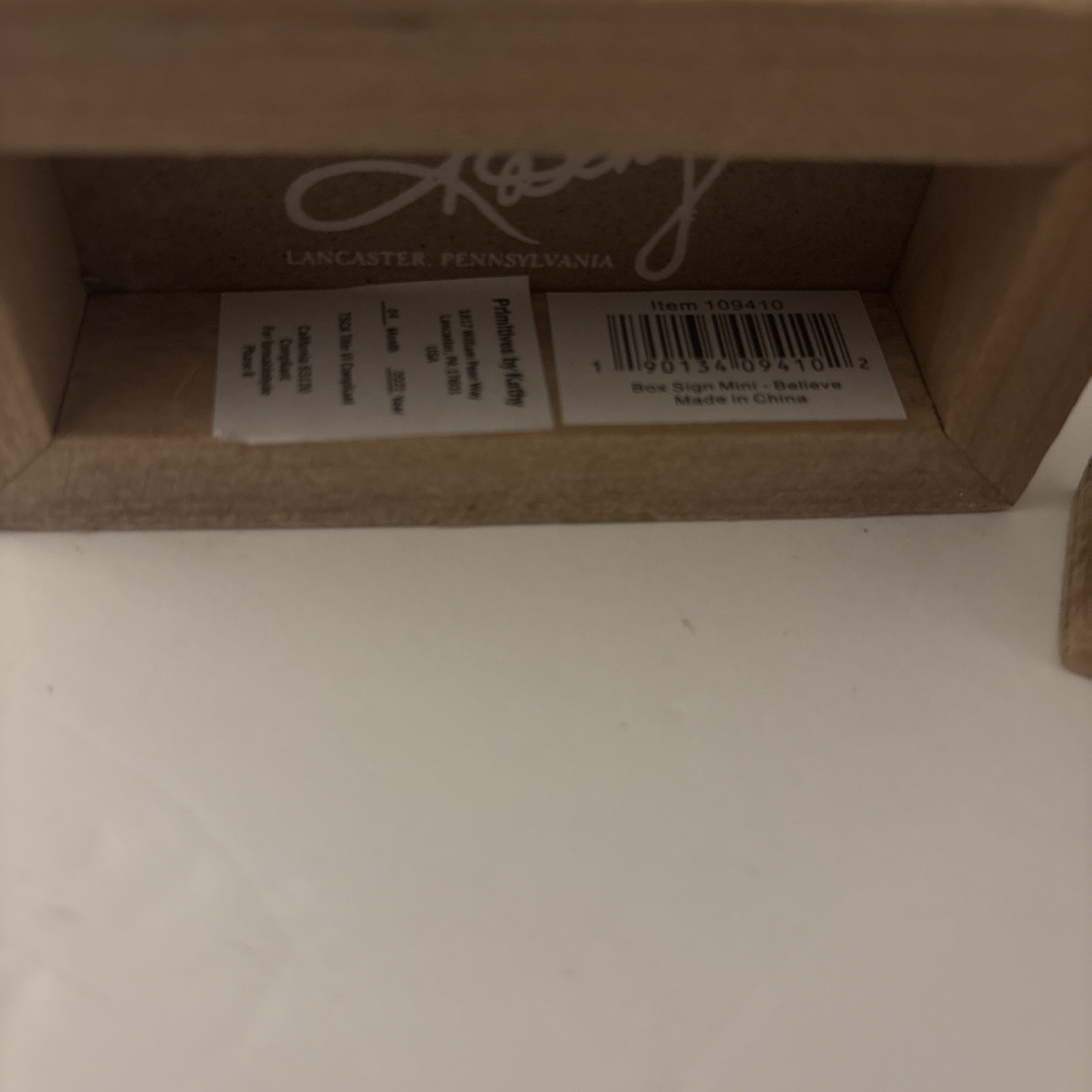 Primitives by Kathy 109410 Box Sign Mini – Believe, 4 x 2 x 1-inch Lot Of 2
