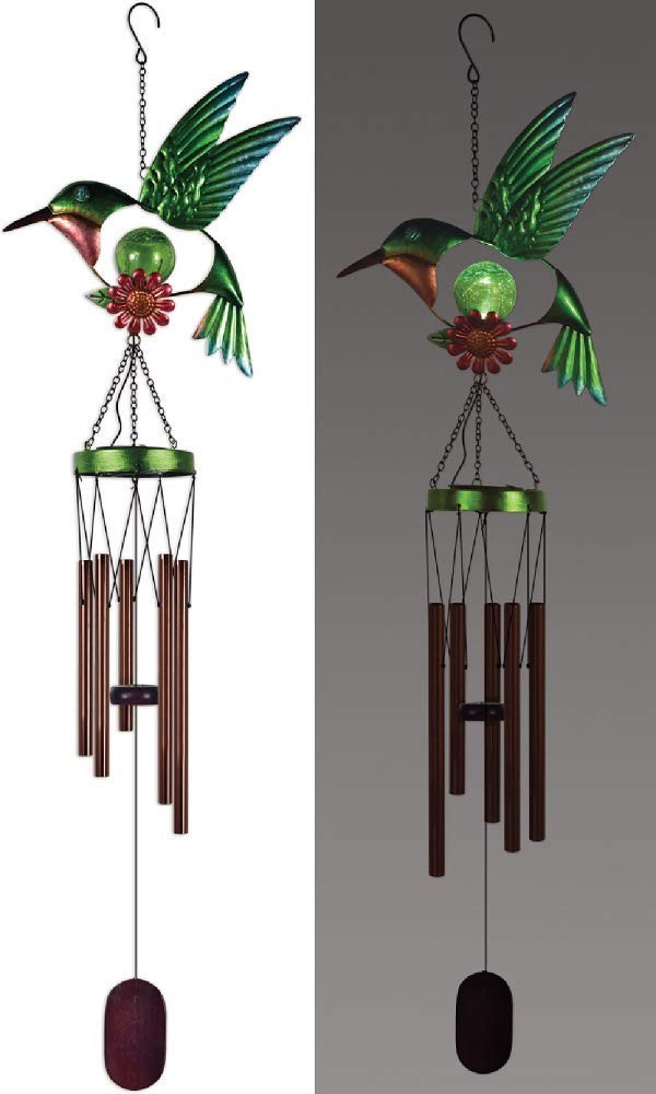 Sunset Vista Designs 93827 Solar Wind Chime (Hummingbird, 38-inch Height)