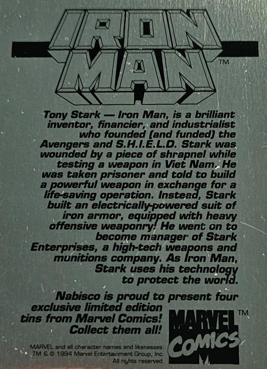 Marvel Comics Iron Man Fantastic Four Lot of 2 Trading Card Tins by Nabisco