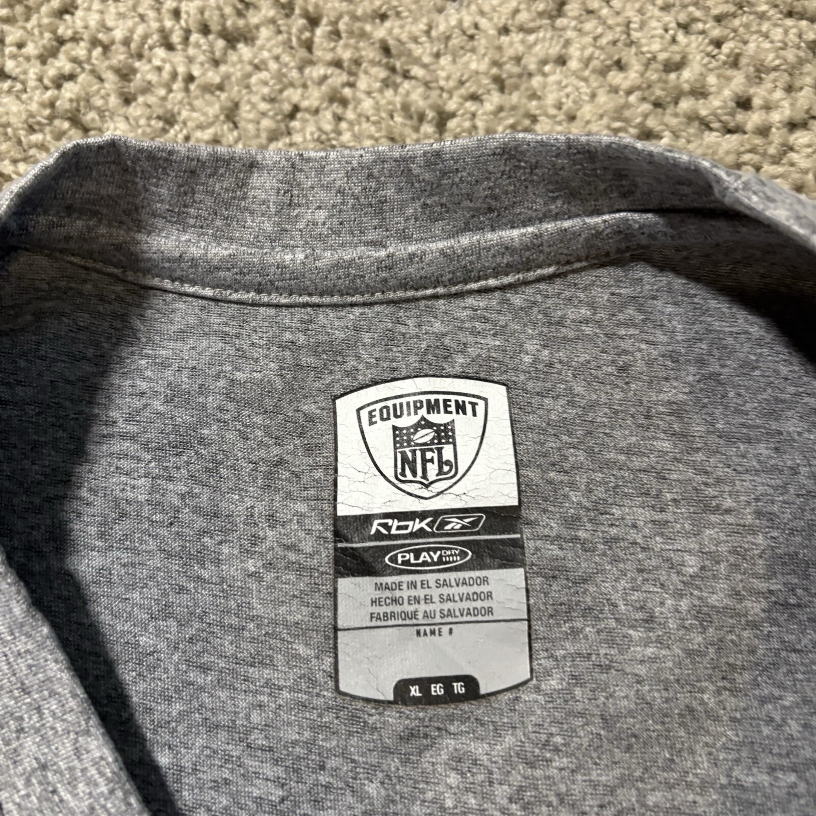 Vintage Pittsburgh Steelers Reebok NFL Equipment Long Sleeve Shirt Gray Mens XL
