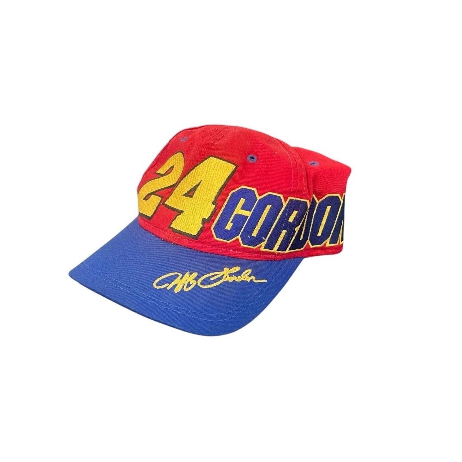 Vintage Jeff Gordon #24 NASCAR Racing Themed Embroidered Strapback Hat Big Print