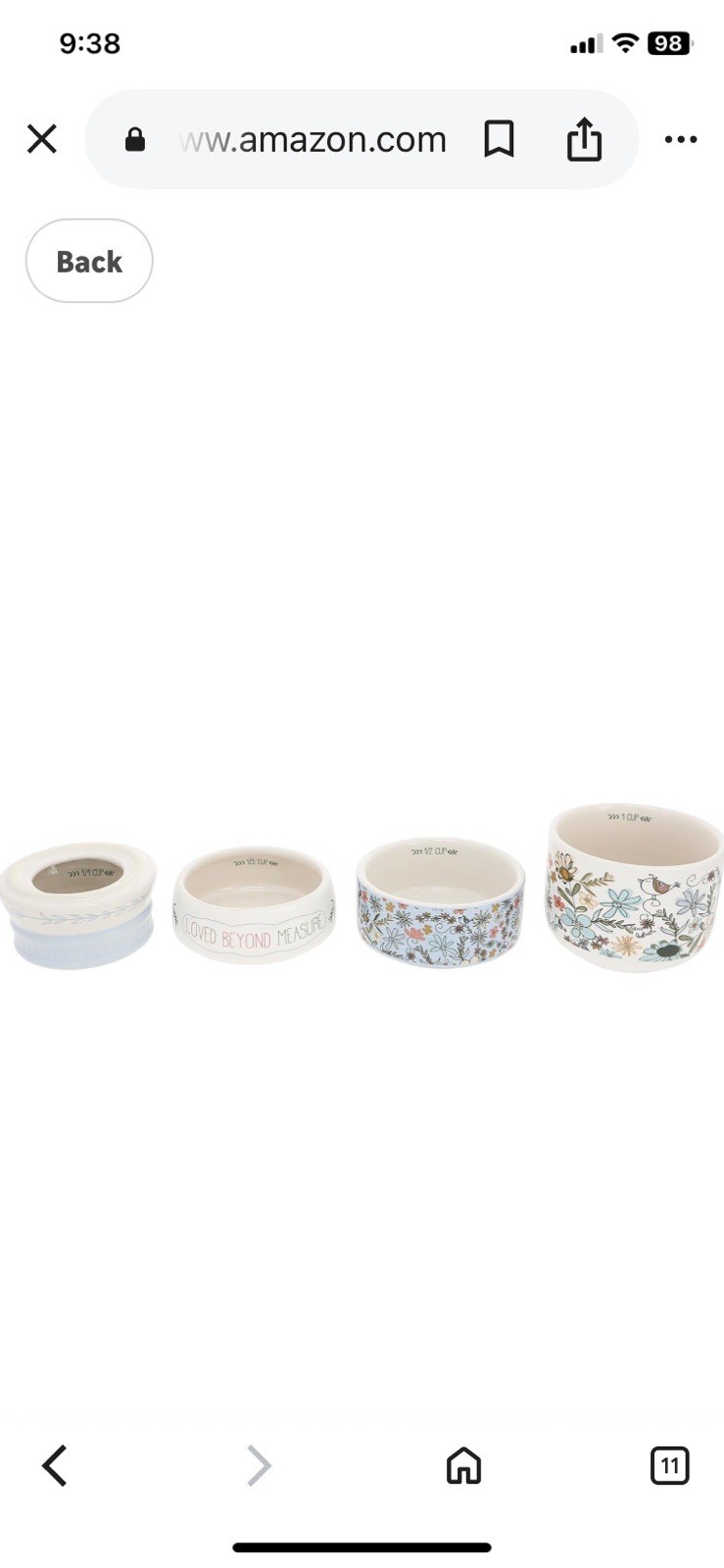 – Measure – 6.75″ X 3.5″ Ceramic Stacked Measuring Cups Love Appreciation Baking