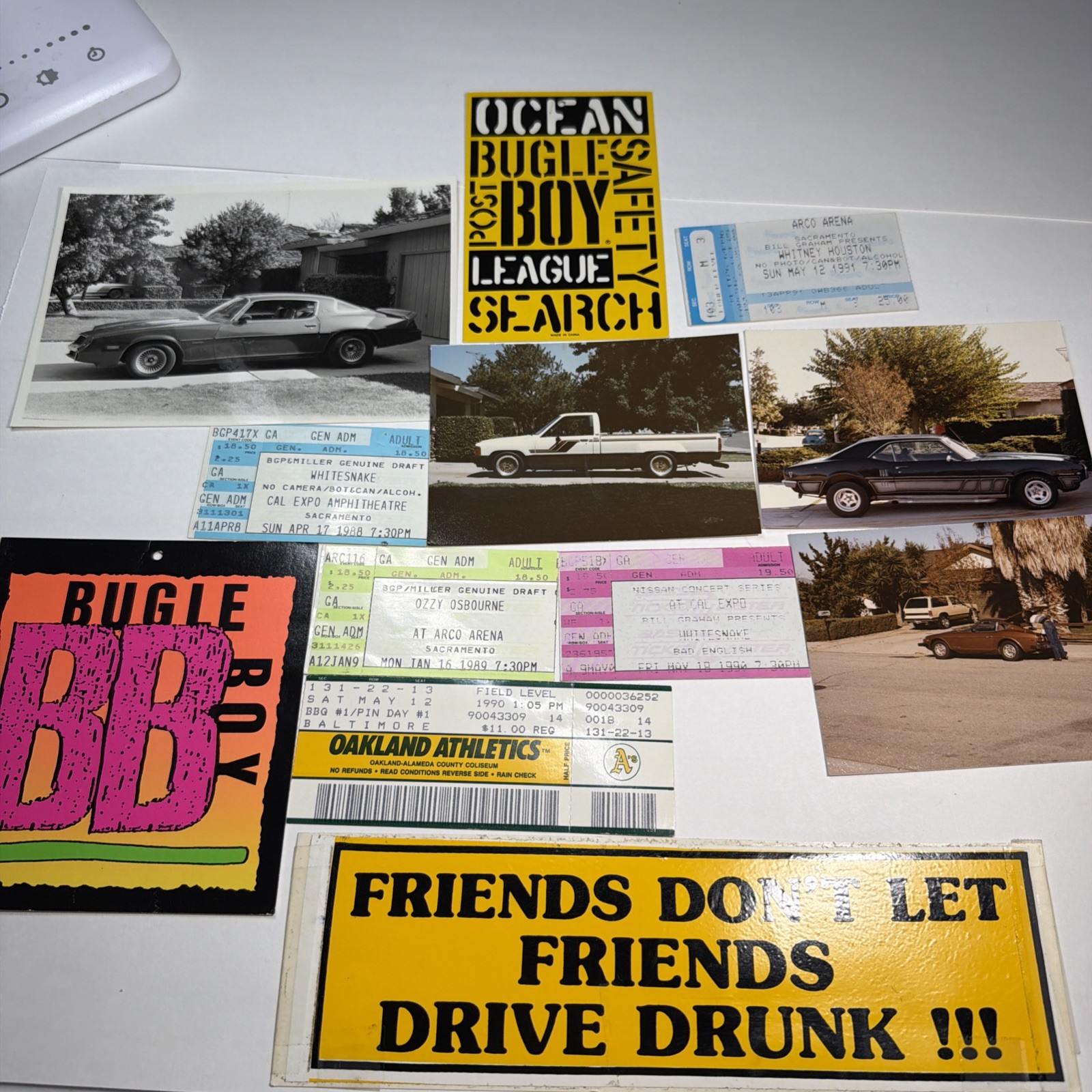 1980s & 90’s Nostalgia Lot Bugle Boy, Car Photos, Concert Ticket Stubs & More