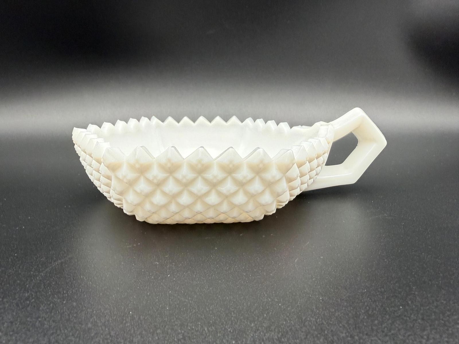 Vintage Westmoreland White English Hobnail Milk Glass Candy Dish