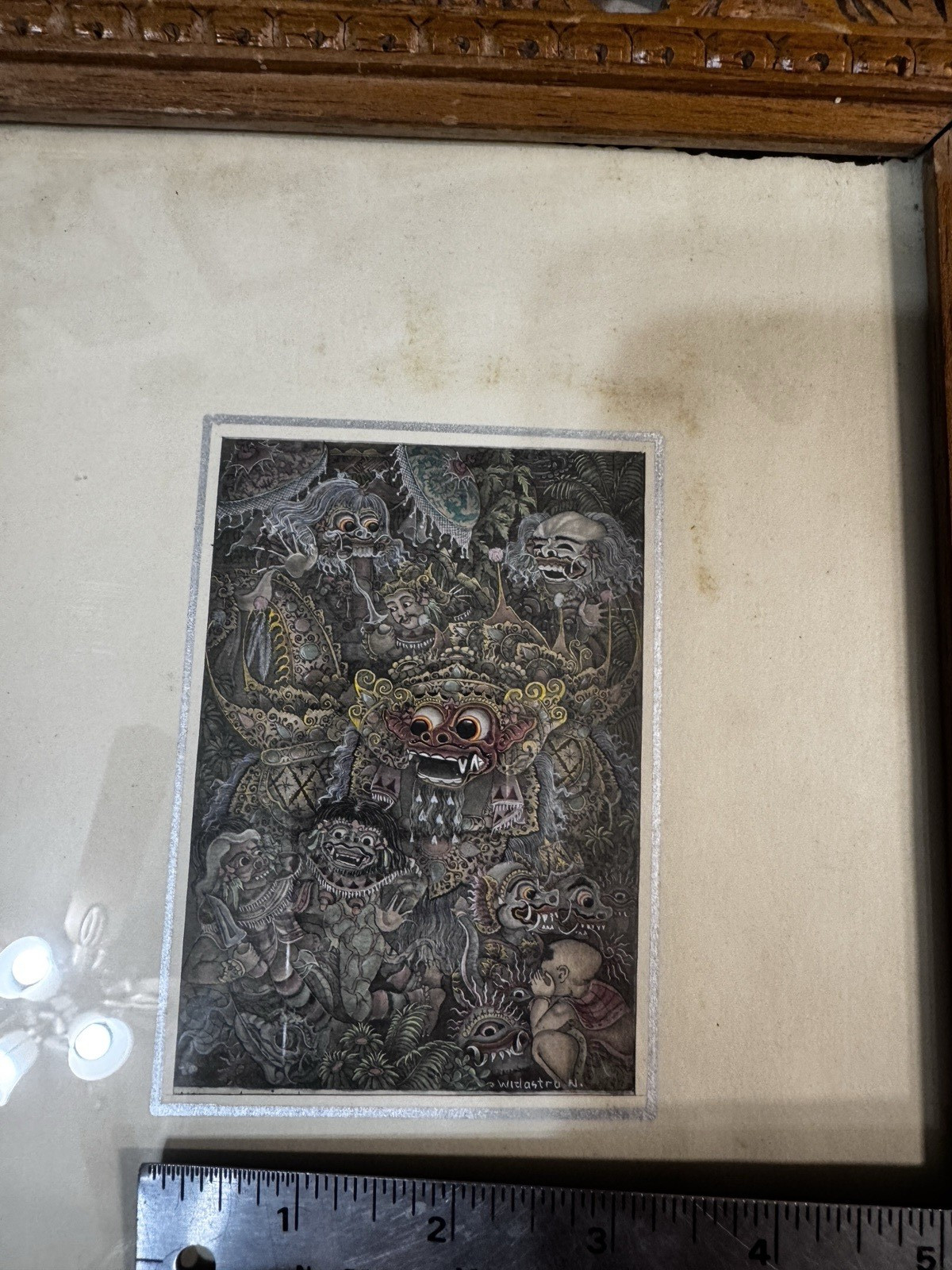 Miniature Framed Balinese Bali Traditional Painting