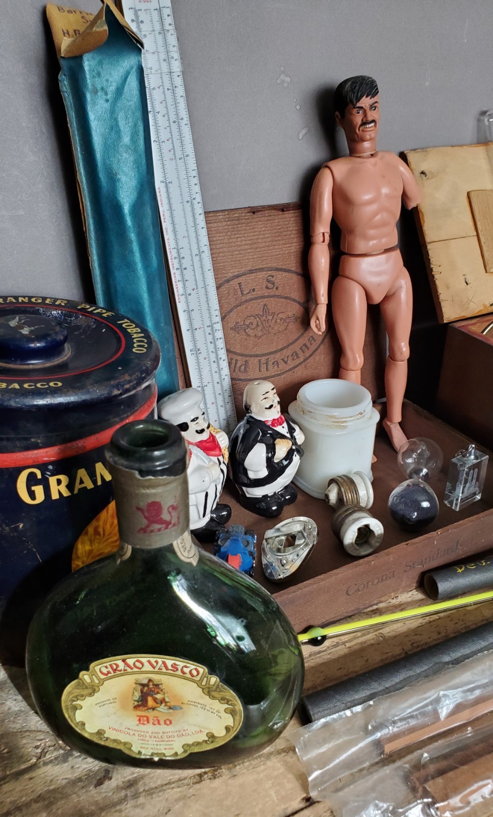 VTG Junk Drawer Mixed Lot Arcade Coins Stamps Lab Tools Wooden Boxes Lone Ranger