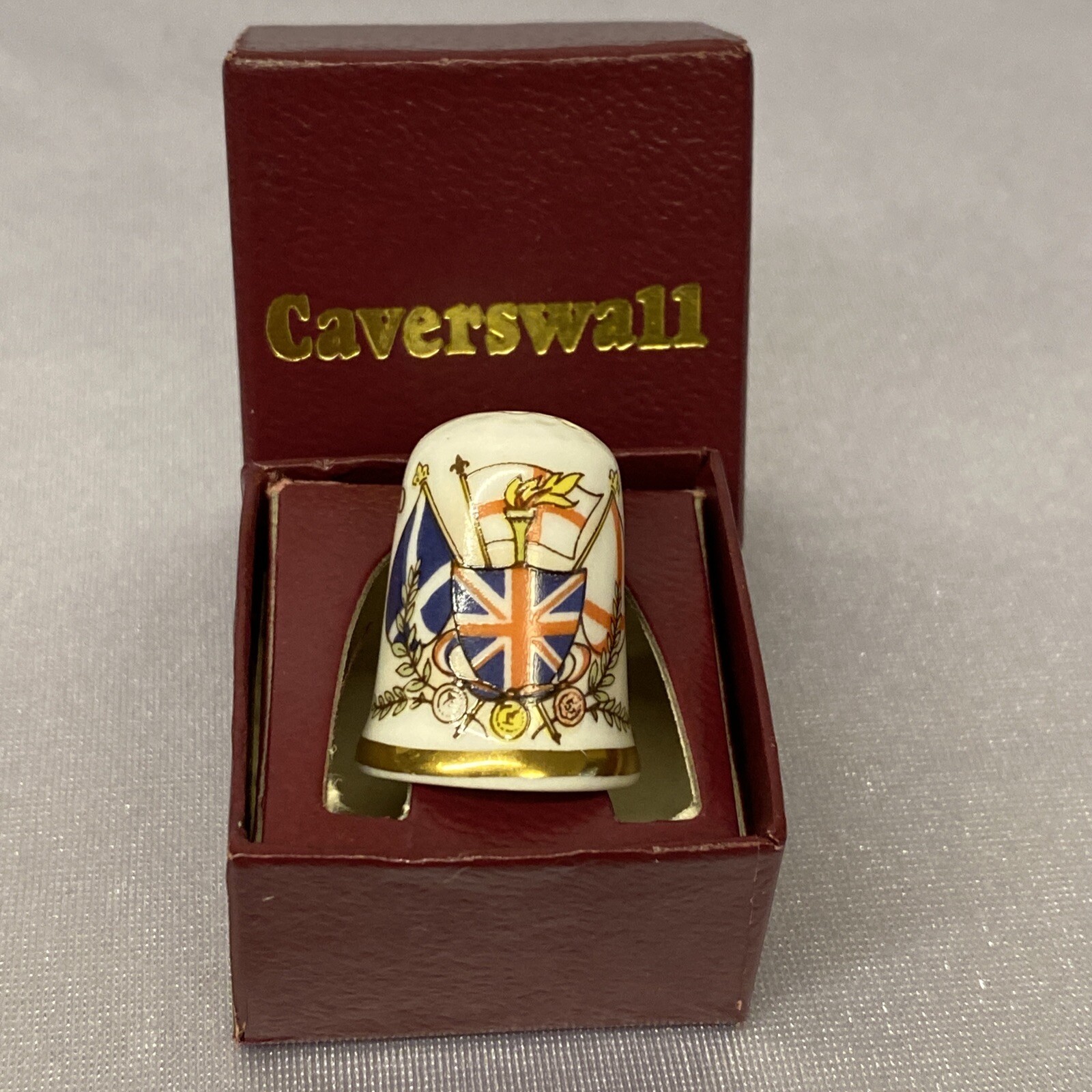 SUMMER OLYMPIAD OLYMPICS 1984 LOS ANGELES ENGLAND FLAG SOUVENIR THIMBLE ORIGINAL