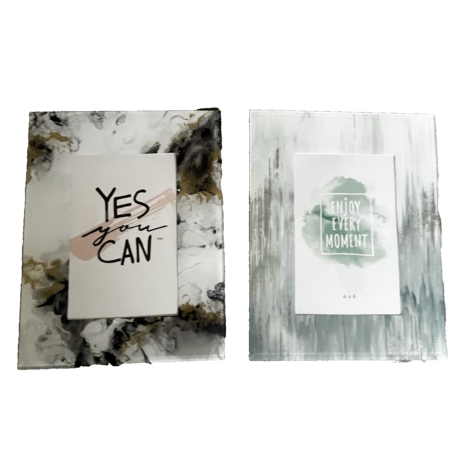 Enjoy Every Moment & YES you Can Mirror Glass Photo Frame, 6×4 Shiny – NEW
