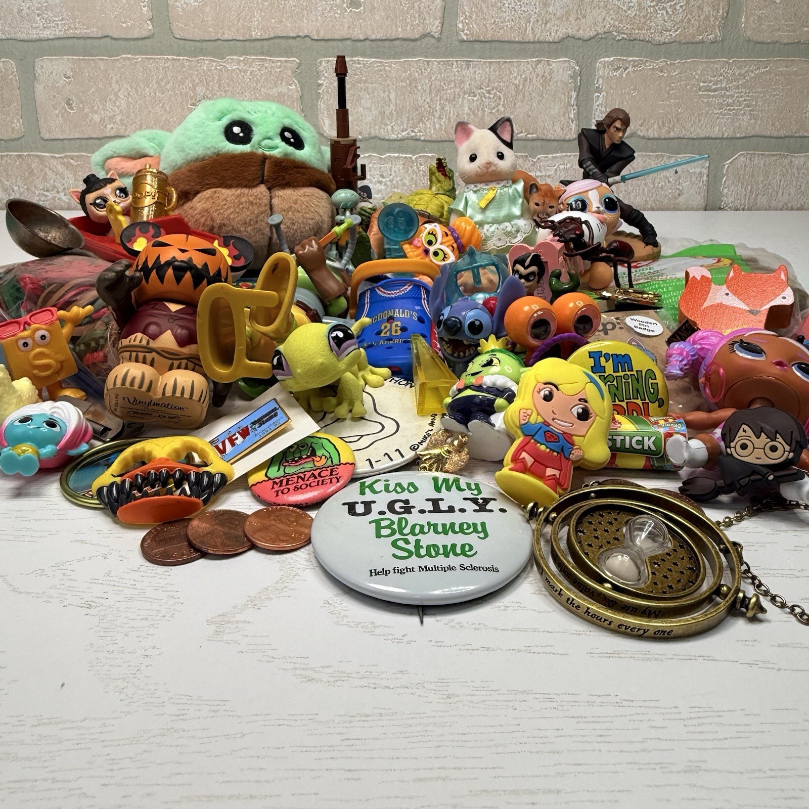 Junk Drawer Mixed Lot Assorted Smalls Toys Trinkets 2.16 Pounds
