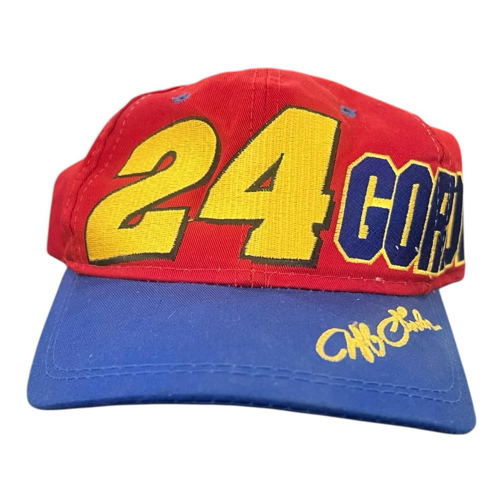 Vintage Jeff Gordon #24 NASCAR Racing Themed Embroidered Strapback Hat Big Print
