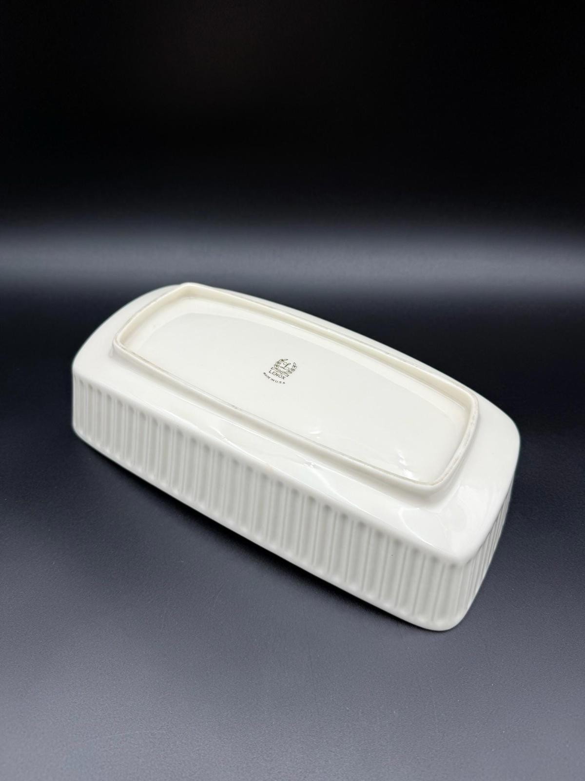 Lenox Fine Bone China Rectangular Ribbed Serving Dish