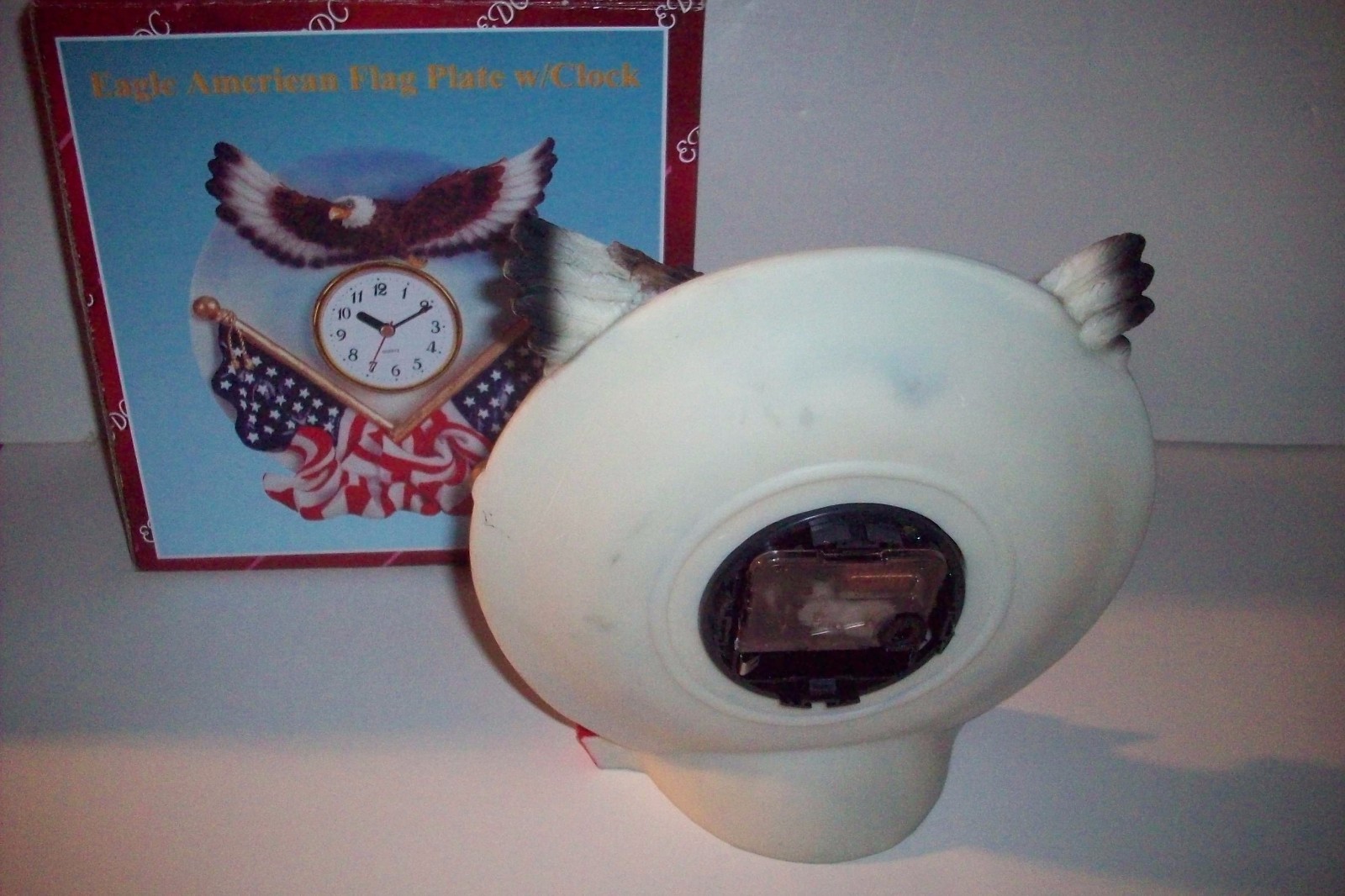 2 ct lot American Eagle Flag clock and Skull Rider American Flag motorcycle new
