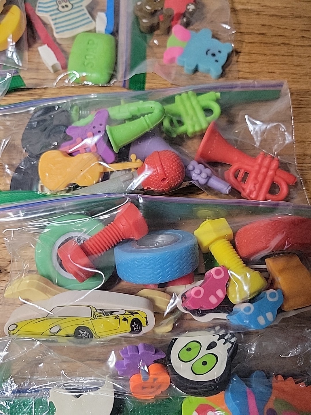 Lot Of 125+ Vintage Novelty Erasers And A Few Figurines Pre-Sorted by Like Items