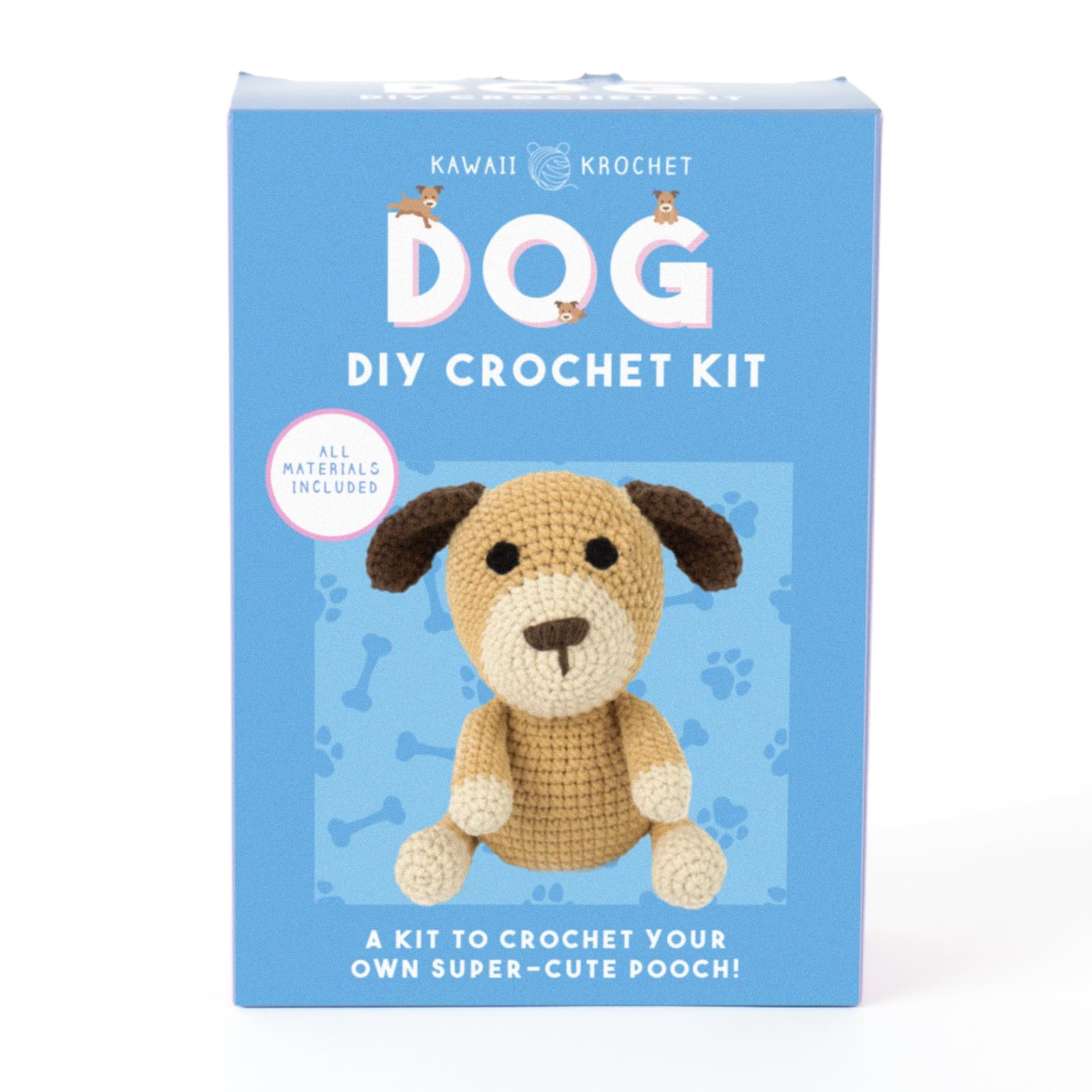 Gift Republic Kawaii Dog Crochet DIY Kit Create Cute Puppy Craft Set for Teens