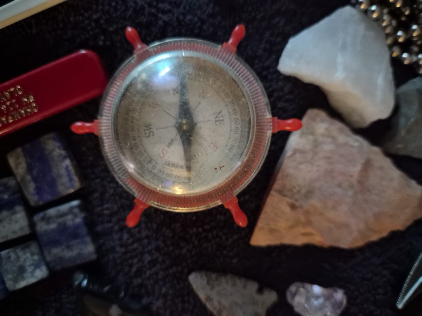 Vintage Junk Drawer – Coins, Arrowheads, Fossils, Knives Compass, & Collectibles