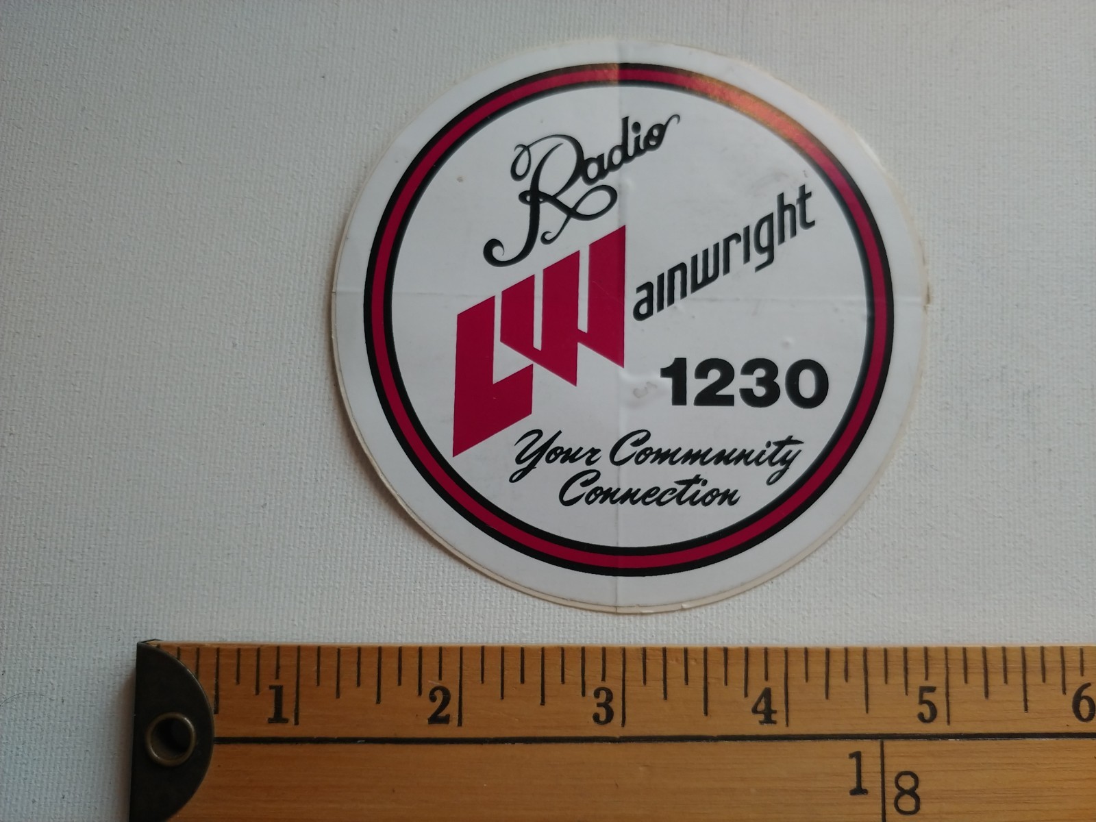 * 70S LW WAINWRIGHT 1230 RADIO STATION STICKER DECAL *