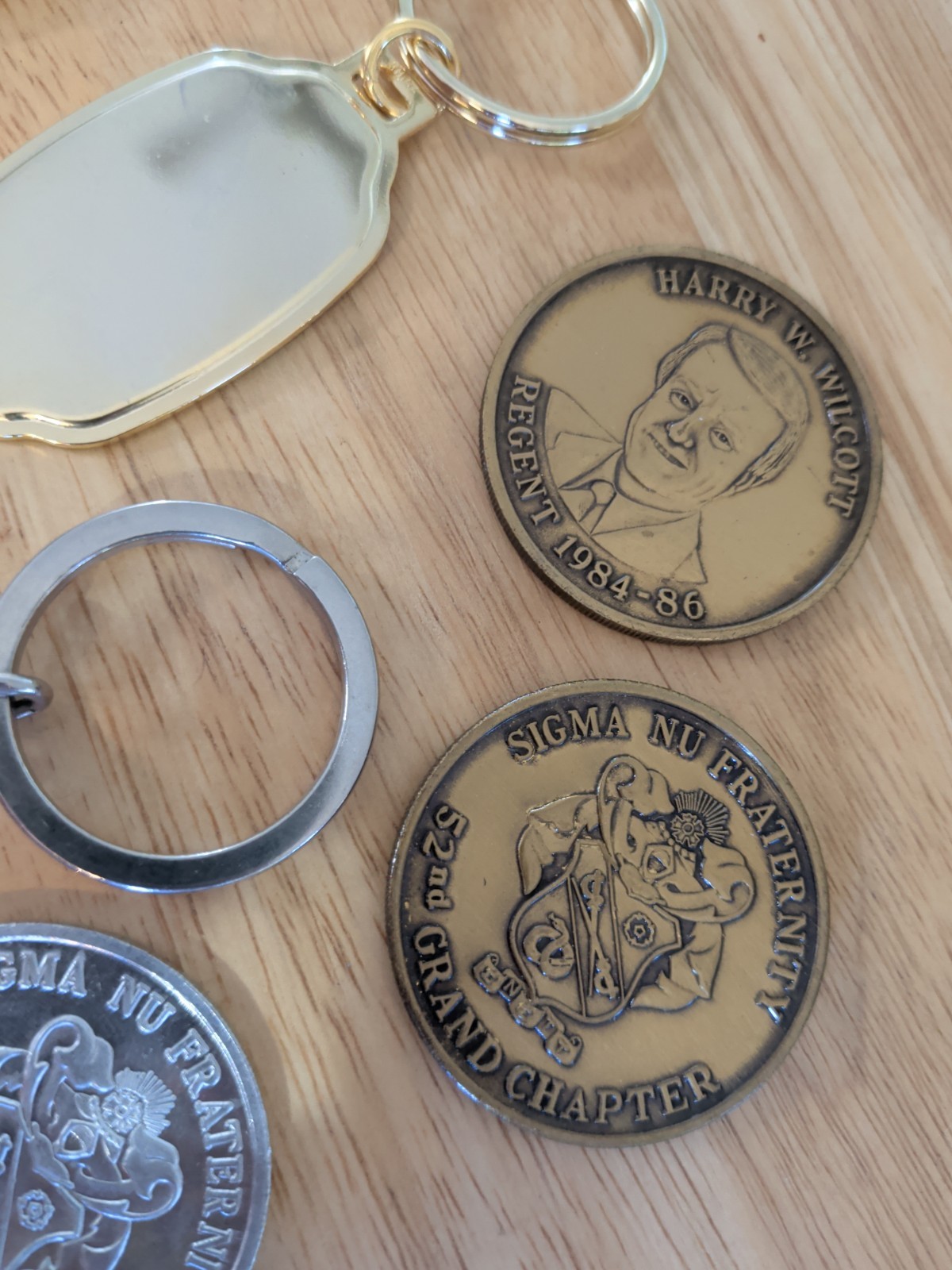 VTG To Now Mix Lot~Keychains, Hat Pins, College Fraternity, Military, Medallions