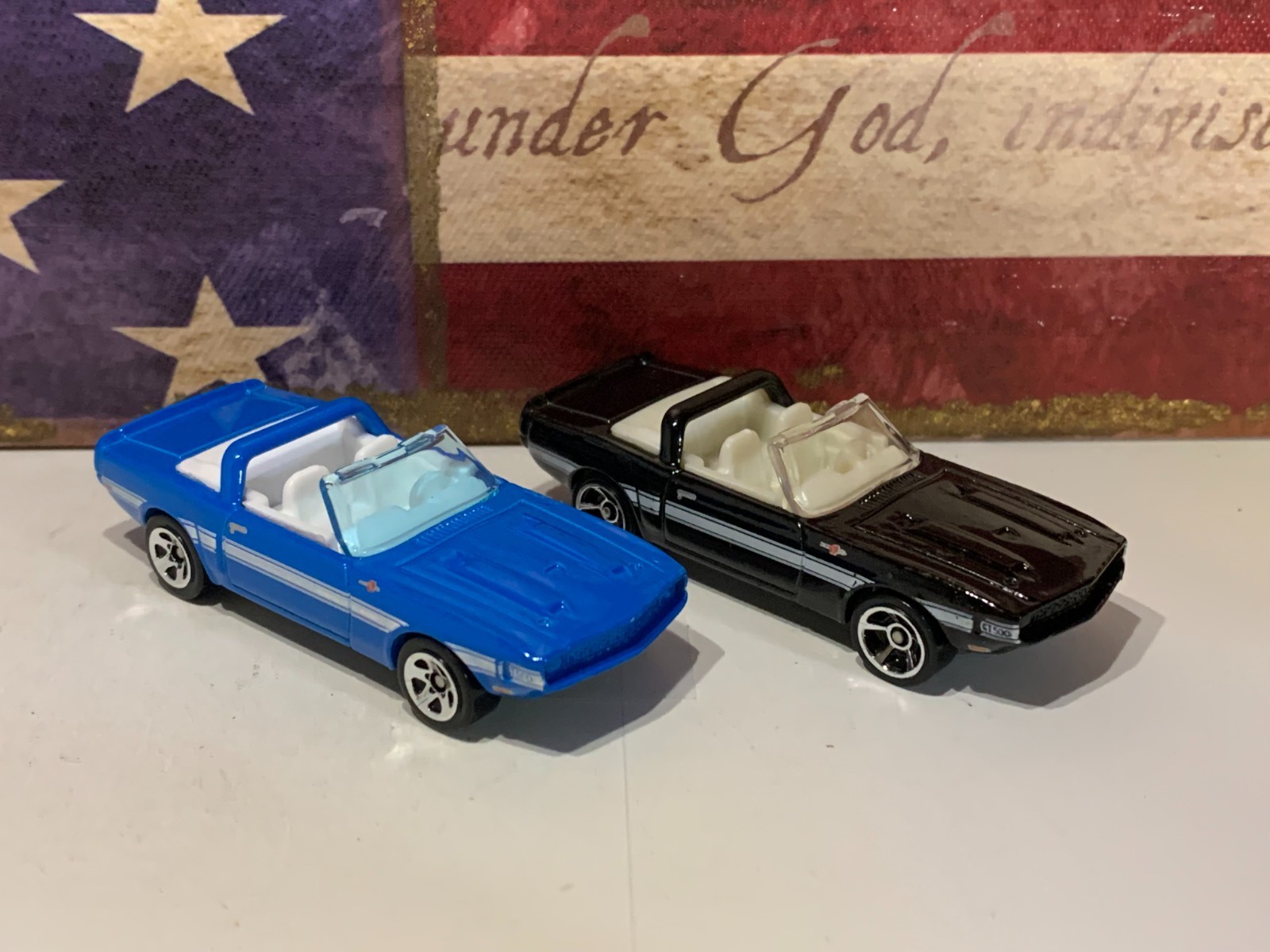 HOT WHEELS 1969 SHELBY GT500 X2. 2011 NEW MODELS BLACK & BLUE NICE