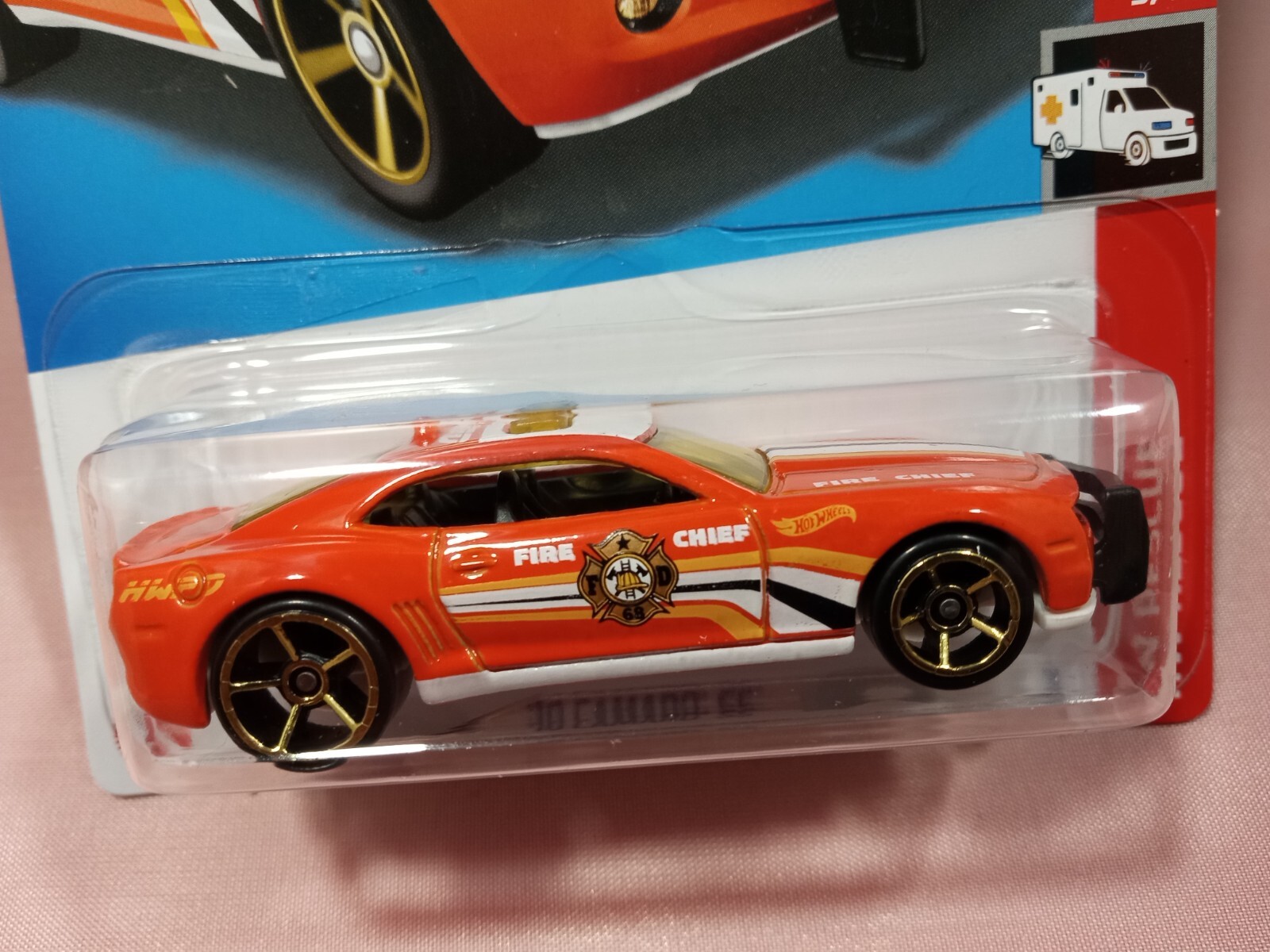 Hot Wheels ’10 Camaro SS HW Rescue #3/10 Orange Diecast 1:64 Scale Fire Chief