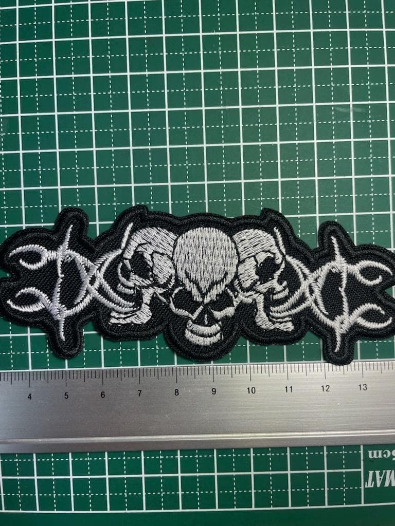 3-sided skull arabesque iron patch Discount available for multiple pieces