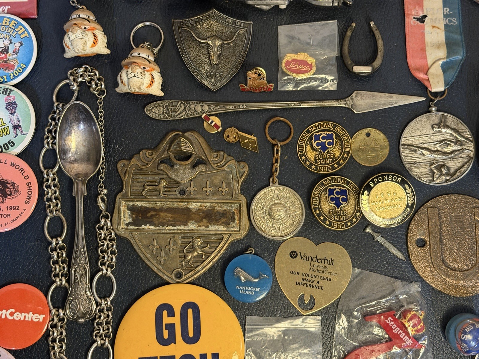 VTG Junk Drawer Lot Miscellaneous Collectibles & Treasures Tokens Keychain Pins