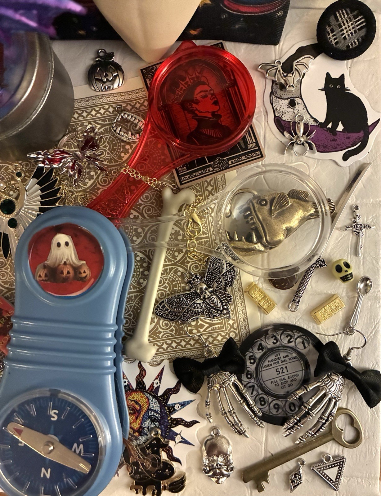 Ghost Log Booklet Goddess Figurine Tarot Pouch Charms Junk Drawer Wicca Art Lot