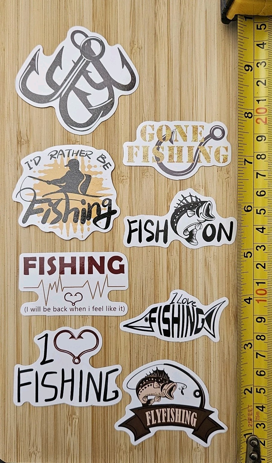 I LOVE FISHING HOOK BASS TROUT ANGLING ANGLER S94 FISH STICKER LOT STICKERS