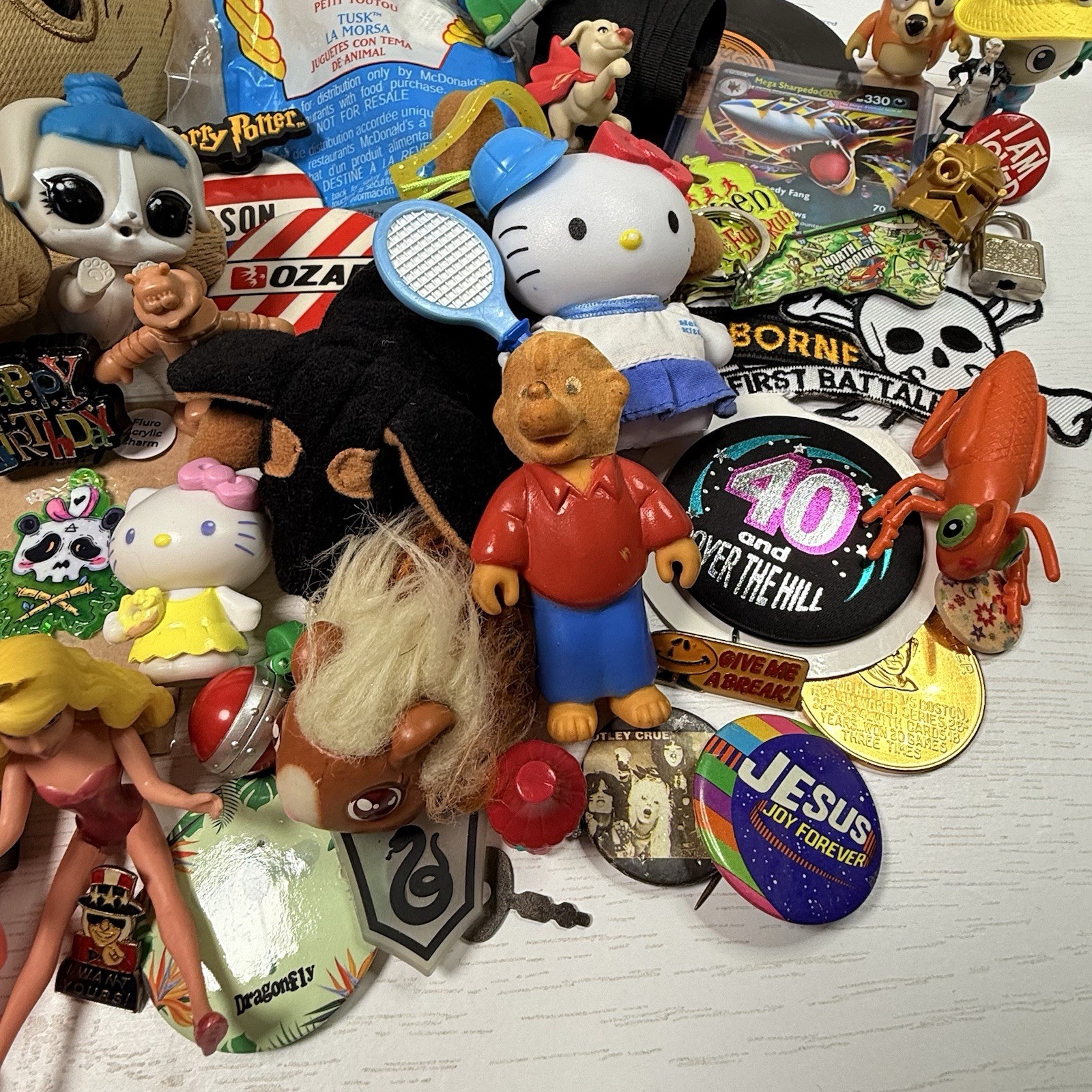 Junk Drawer Mixed Lot Assorted Smalls Toys Trinkets 2.33 Pounds