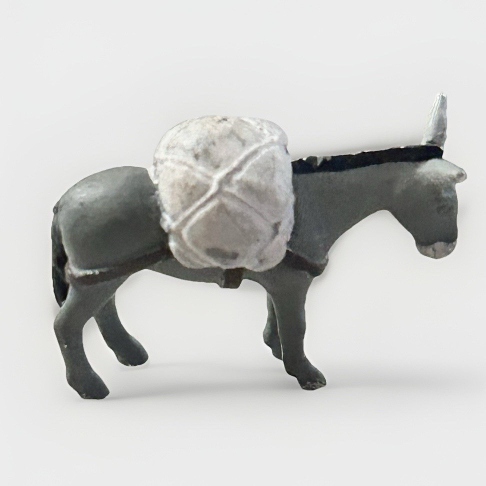 Lot of 4 Metal Miniature Donkeys Pack Mules O Scale 1:48 Diorama Pewter