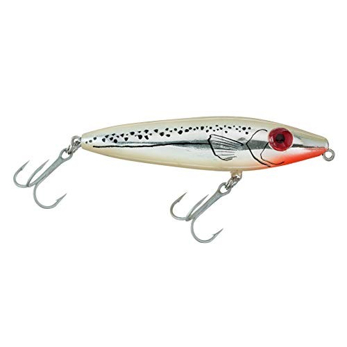 MirrOLure 83MR CRBN She Dog Surface Walk Bon Bk Be Org Chr 4in 3 4oz Mirrolure