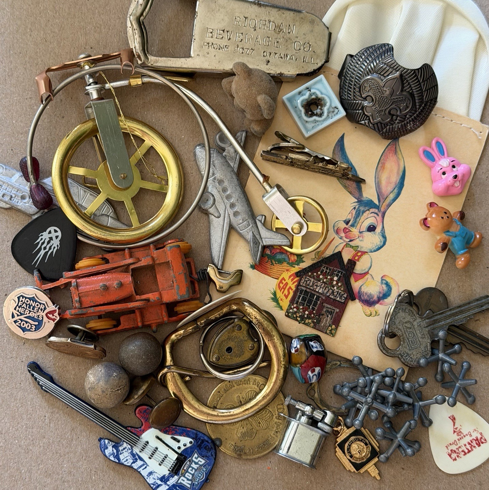 VTG Junk Drawer Lot ~ Collectible ~ Treasures ~ Jewelry ~ Toy ~ Bottle Opener
