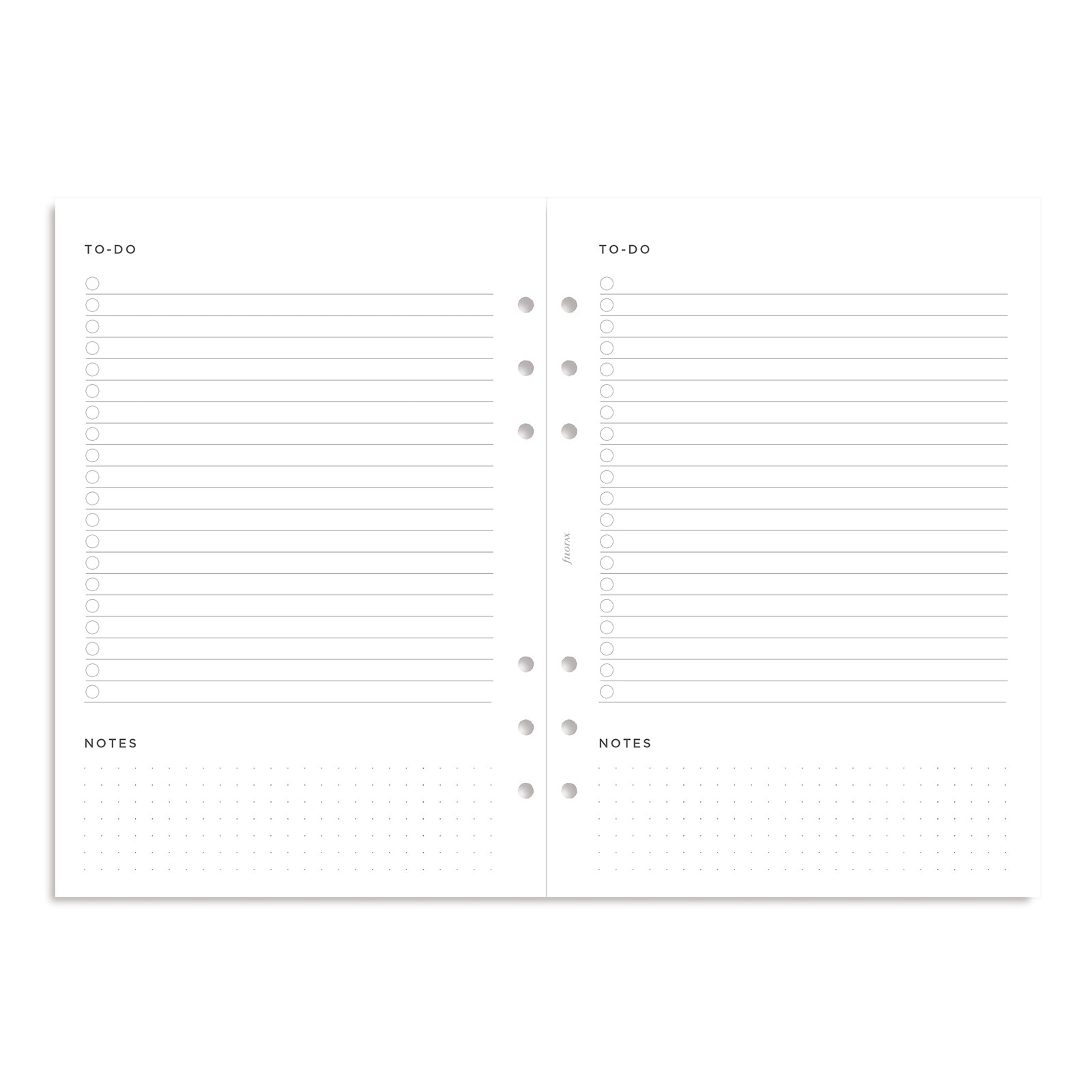 Filofax A5 Lifestyle Organizer Refill, White Paper, To Do, 25 Sheets (B132863)
